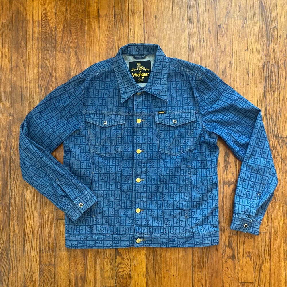 Leon Bridges‎ x Wrangler LB Initial Print Denim Jacket Size XL NWOT Concert